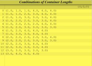 Combinations of Container lengths